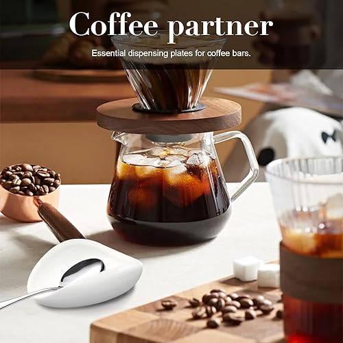 Miniatura 5 de Soporte para cuchara de café de cerámica, pequeño soporte blanco para barra de café, encimera de cocina, utensilios de agitación, elegante mini