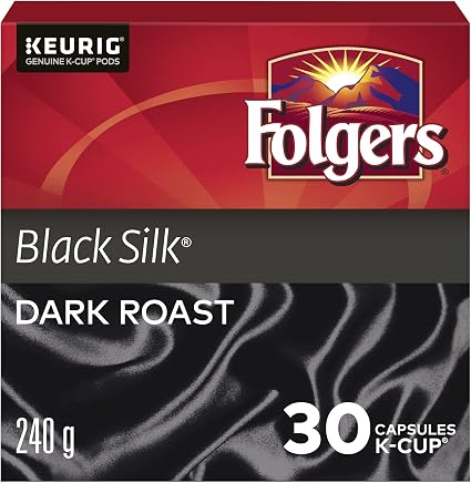 Folgers Black Silk K-Cup Coffee PODS 