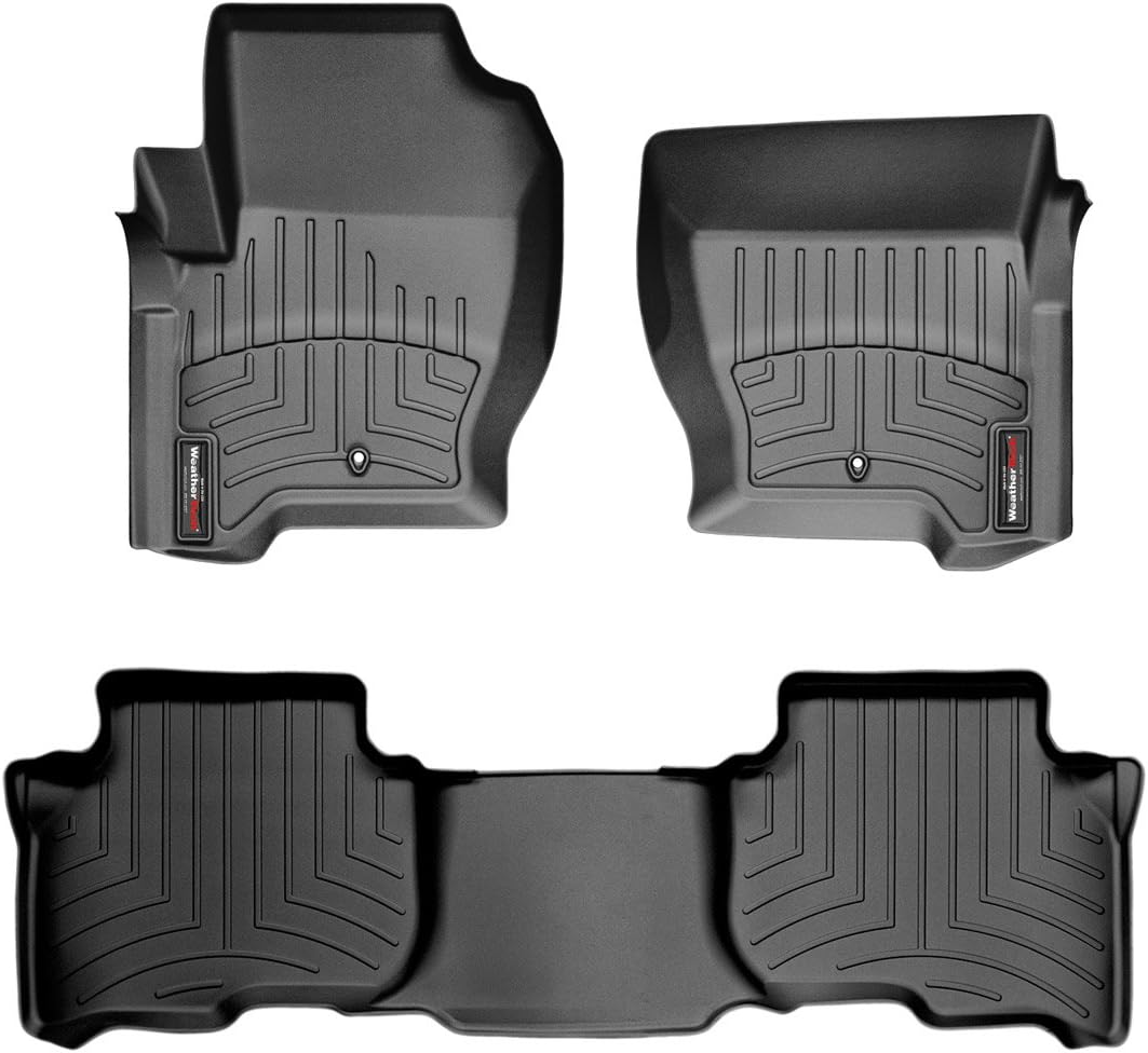 WeatherTech Custom Fit FloorLiners for Land Rover Rover LR4 / Discovery 4, LR3 / Discovery 3, LR4 / Discovery 4-1st & 2nd Row (443621-440462), Black