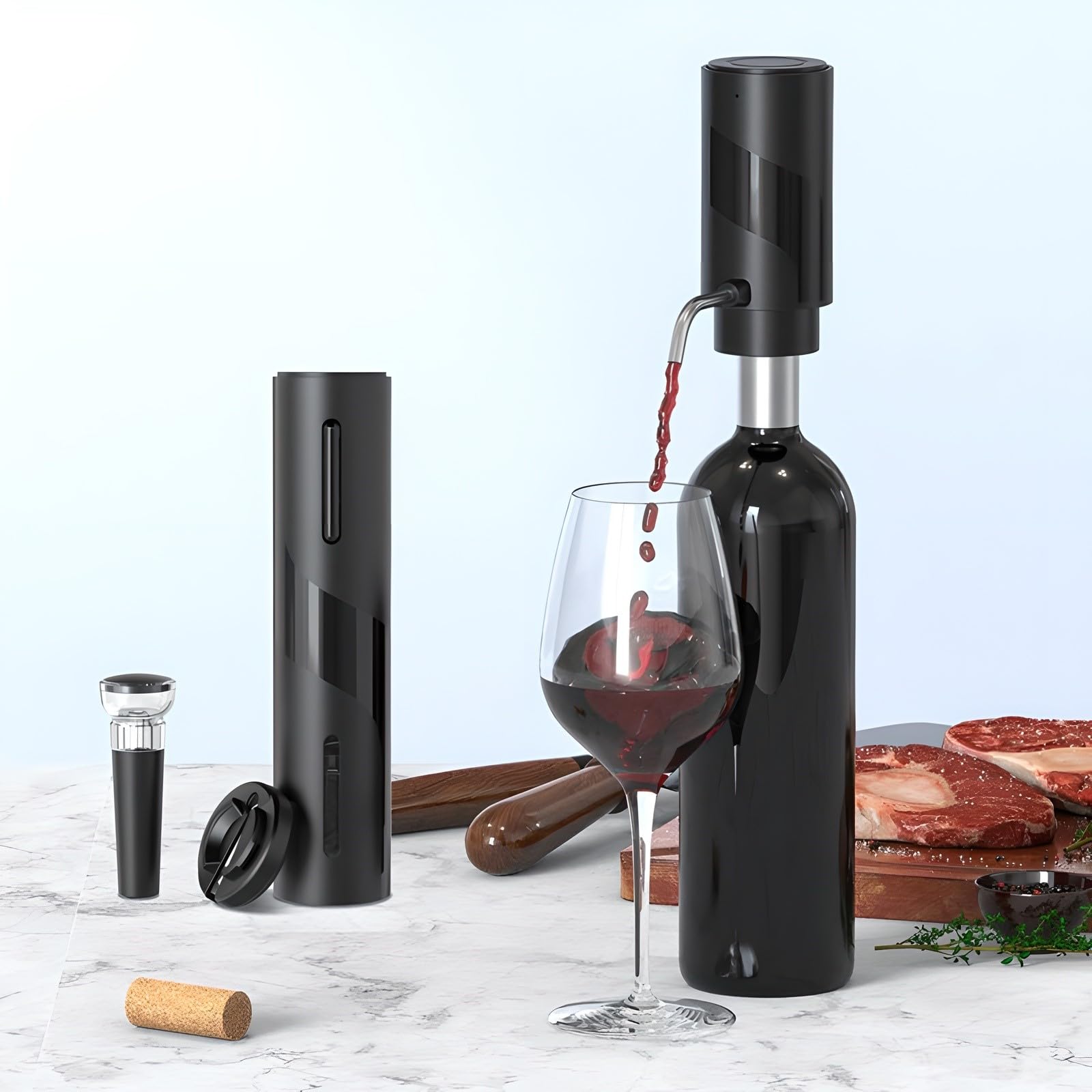 Distributeur de vin électrique avec bec verseur automatique rechargeable avec câble de charge USB
