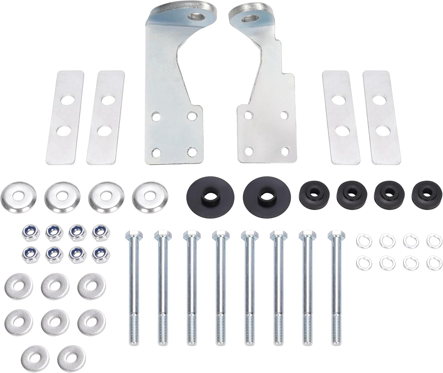 KUAFU Shock Mount Reinforcement Bracket Kit Steel Zinc Plated Silvery Rear Passenger and Driver Side Bolt on