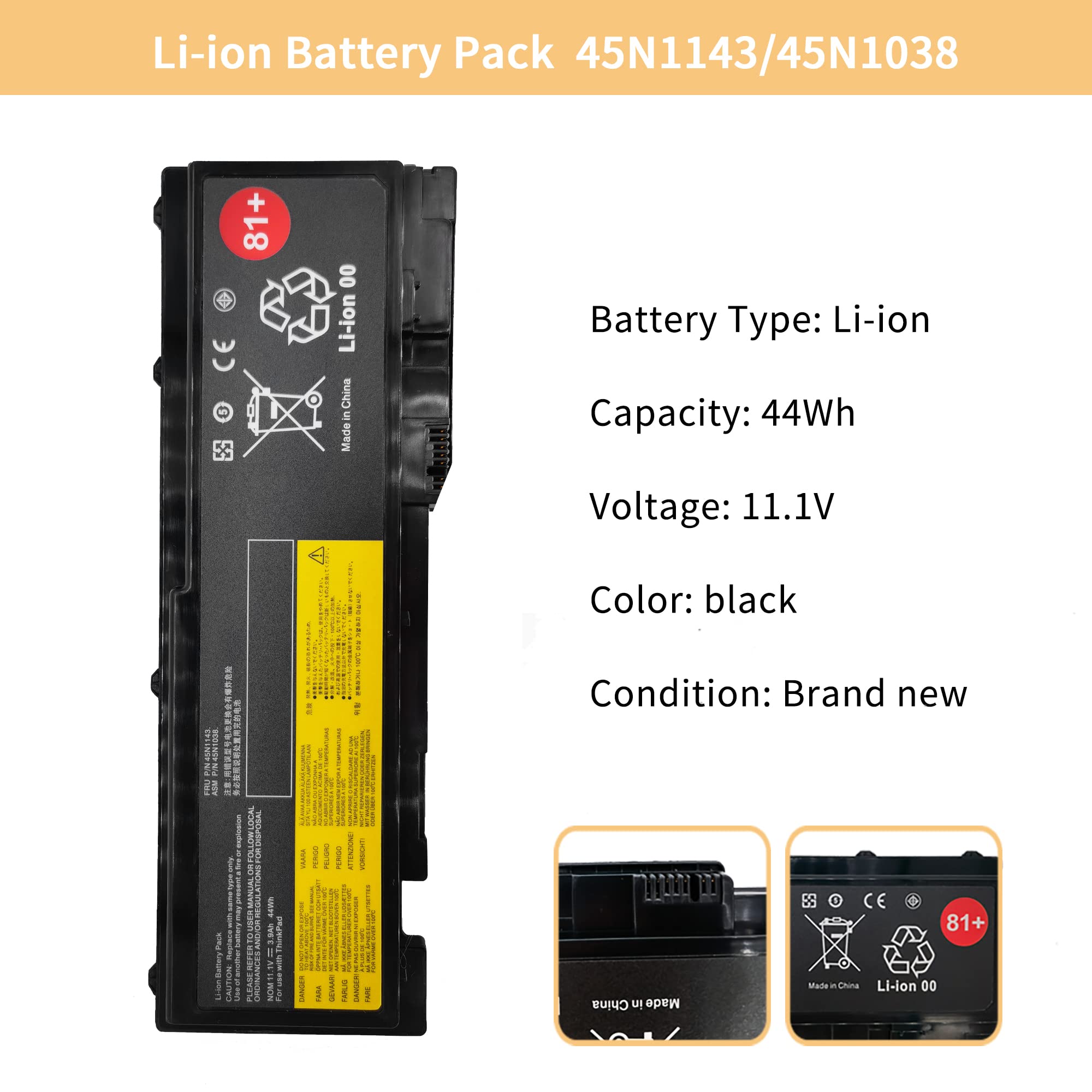 FESTAS® 11.1V 5200mAh/58Wh 81+ 45N1036 45N1037 Laptop Ersatz Akku Für Lenovo ThinkPad T420S T420SI T430S T430SI 45N1038 42T4844 42T4845 42T4846 42T4847 0A36287 0A36309