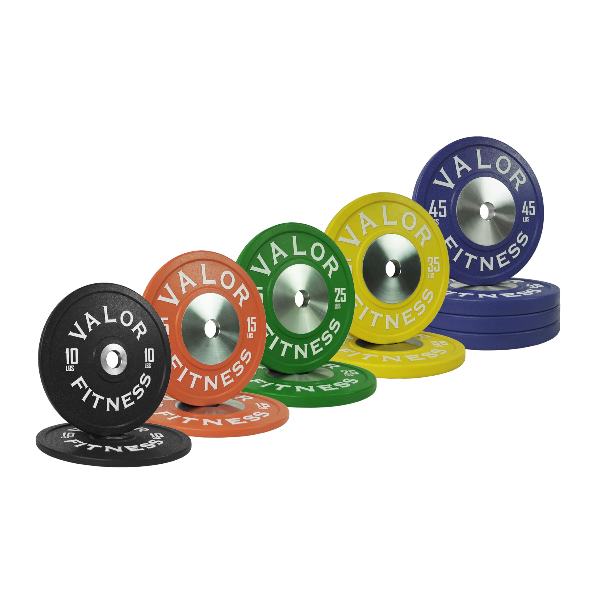 Valor Fitness Competition Urethane Bumper Plates Set - Durable 350lb Olympic Weightlifting Plates