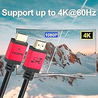 Vista 4 de SHD Cable HDMI de 75 pies con amplificador de señal, cable HDMI de 75 pies, 2.0 V, soporte 4K 3D 1080P para instalación en pared, cable negro