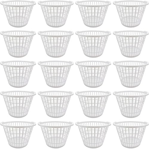 Evou Juego de 4 cestas redondas de plástico ligero (muchos colores), 1 canasta redonda para la ropa sucia + regalo (multicolor 10)