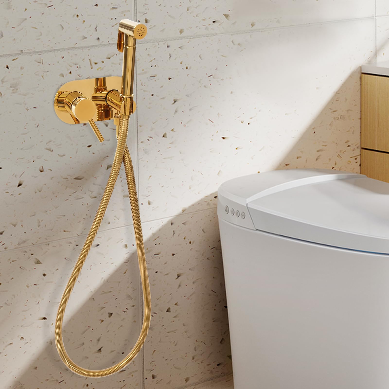 Set per bidet per l'igiene personale, a mano, in acciaio inox, per bidet e bidet regolabile, per l'igiene personale