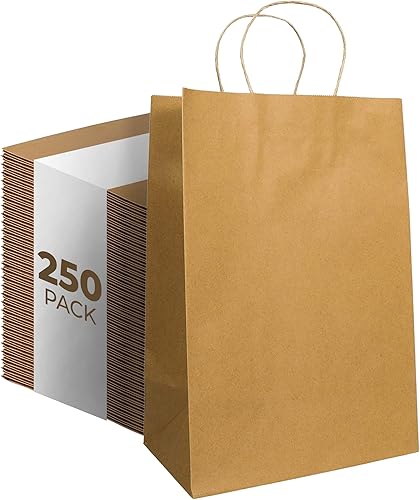 Miniatura 48 de PTP BAGS Bolsas Jr. Mart blancas de 13 x 7 x 13 pulgadas, bolsas de papel blanco con asas [paquete de 250] para regalo de papel kraft reciclable