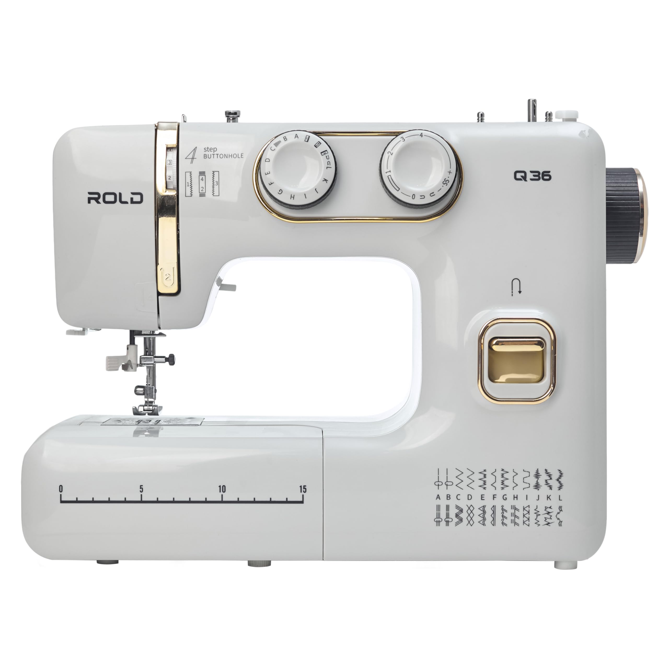 ROLD Q36 Nähmaschine mit 25 Stichen Nähen, Knopfloch, 100-Watt-Servomotor, Nadeleinfädler, Freiarm