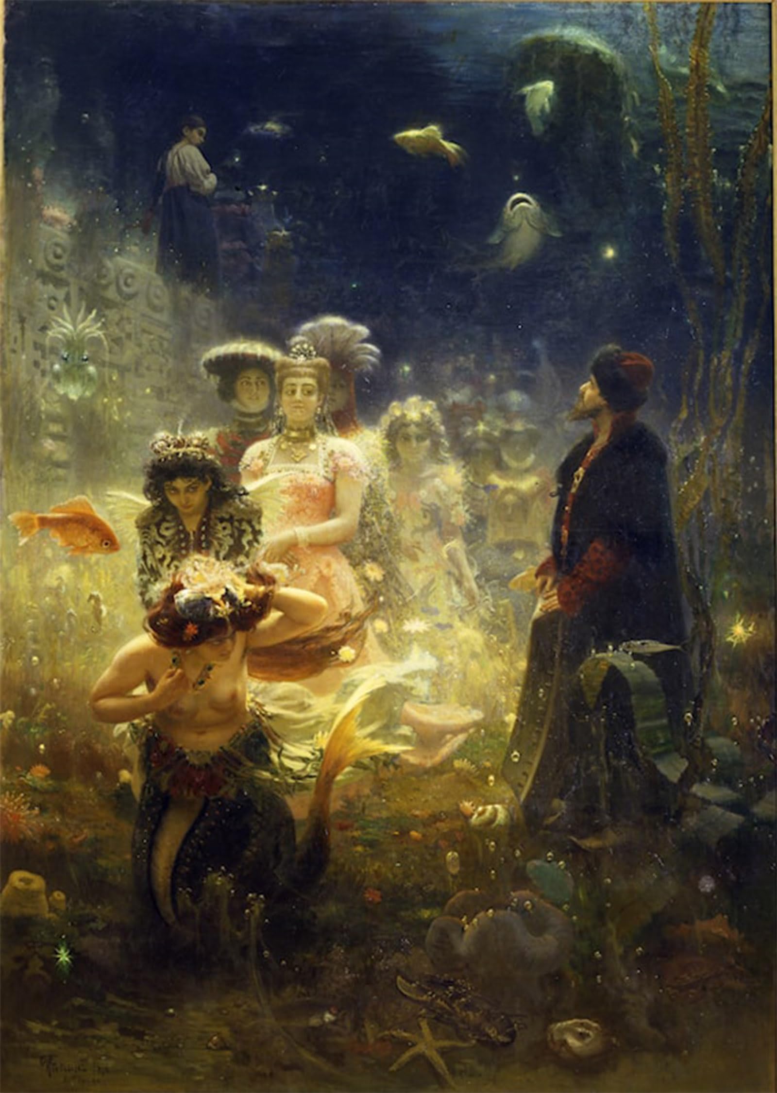 ARTXLXXBN Famous Prints Artwork Pictures Poster Painting Art Sadko by Il'ya Repin Artwork Landscape Pictures for Home Decor 60x90cm