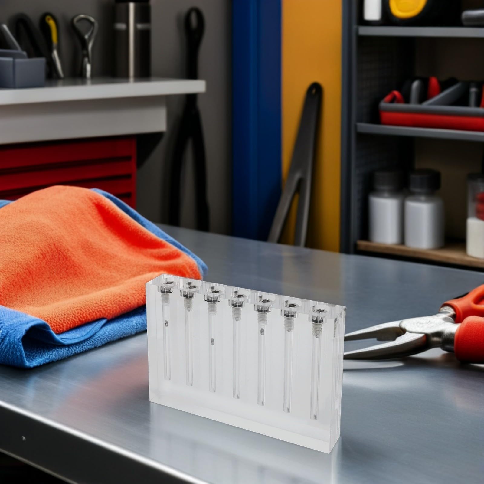 HEMOTON Kit per Analisi Olio Motore Tester Comparativo Flusso D'olio in Acrilico, 7 Fori, Strumento Diagnostica Auto per Uso Domestico e Risultati Rapidi e Affidabili