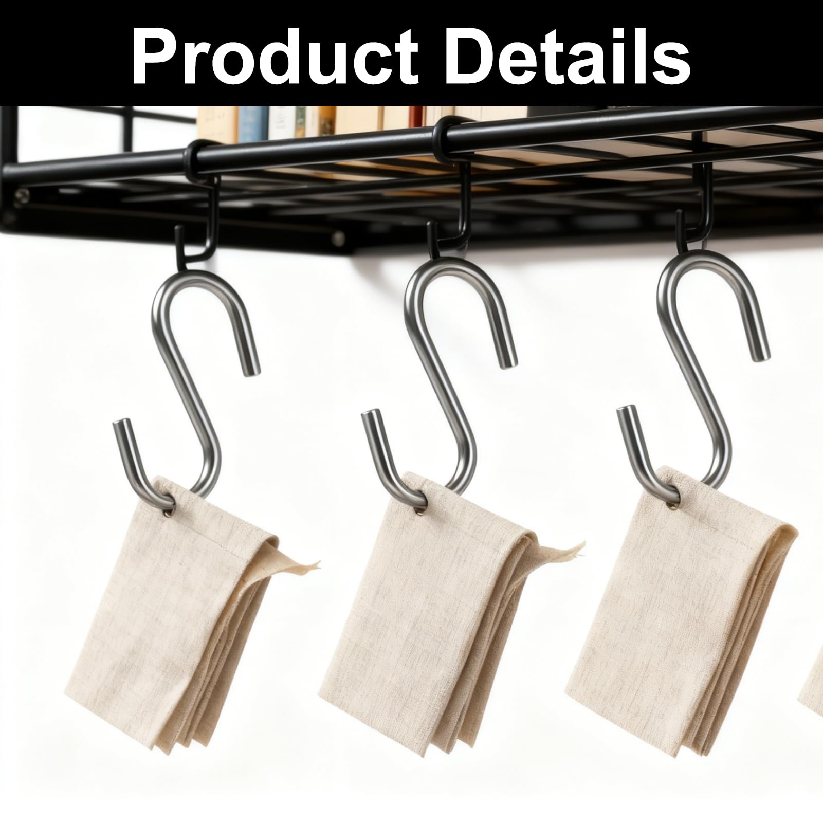 150 pezzi 304 acciaio inox S ganci intuitivi, 28 mm per cucina, bagno, officina e giardino - Ganci robusti S per progetti creativi fai da te e stoccaggio versatile