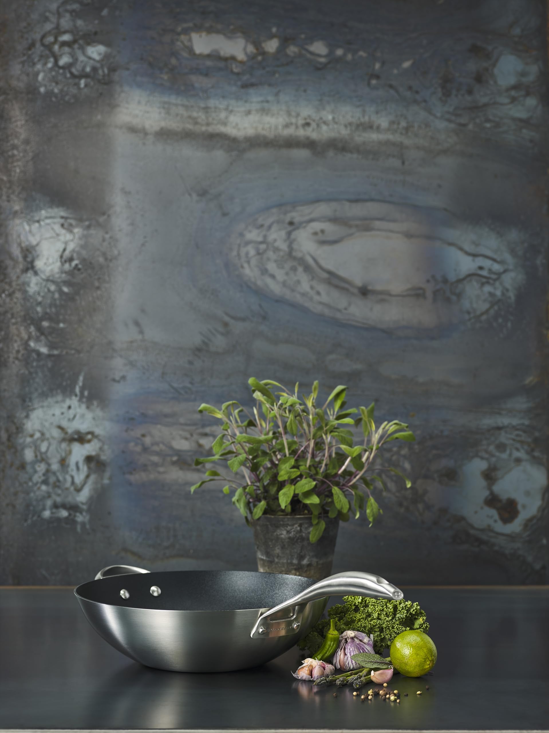 SCANPAN CS+ Wokpfanne 32 cm, Stratanium+, Induktion, 5-Schicht Edelstahl