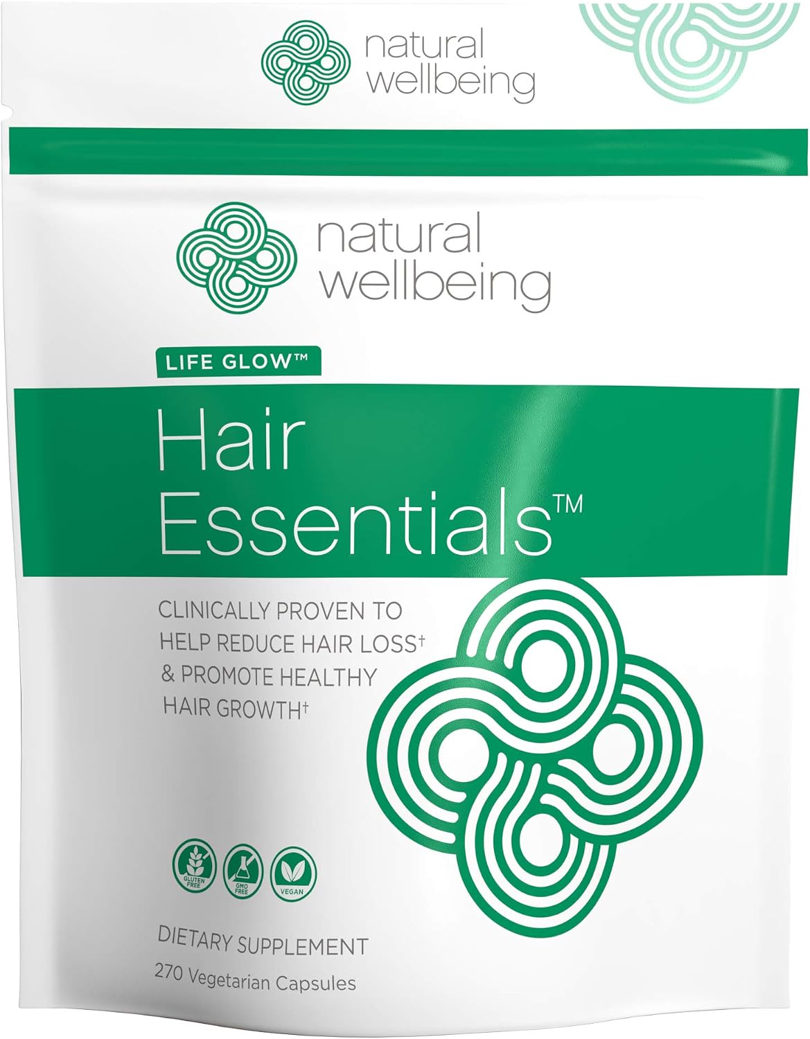 Hair Essentials Natural Hair Growth Supplement for Women and Men - 270 Veg Caps, 3-Month Supply