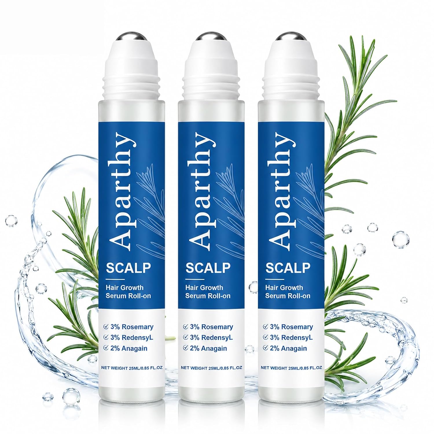 Hair Growth Roll On, Hair Growth Serum, Strengthens Hair (3PCS)