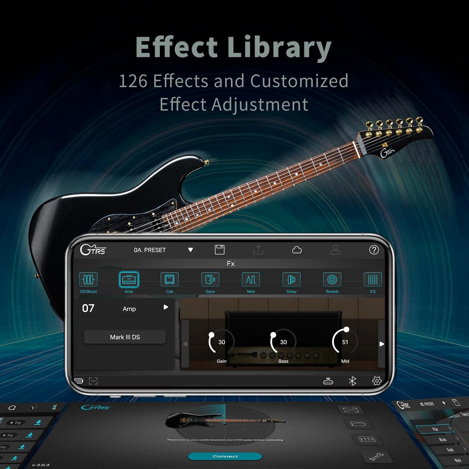 GTRS S900 Smart Electric Guitar Kit With UHF Wireless Transmitter, Practice Guitar Intelligent System With 126 Effects Types, 80s Loop, 40 Drummer, 10H Bettaty Life, 6 Strings, Right Hand(S900 Black)