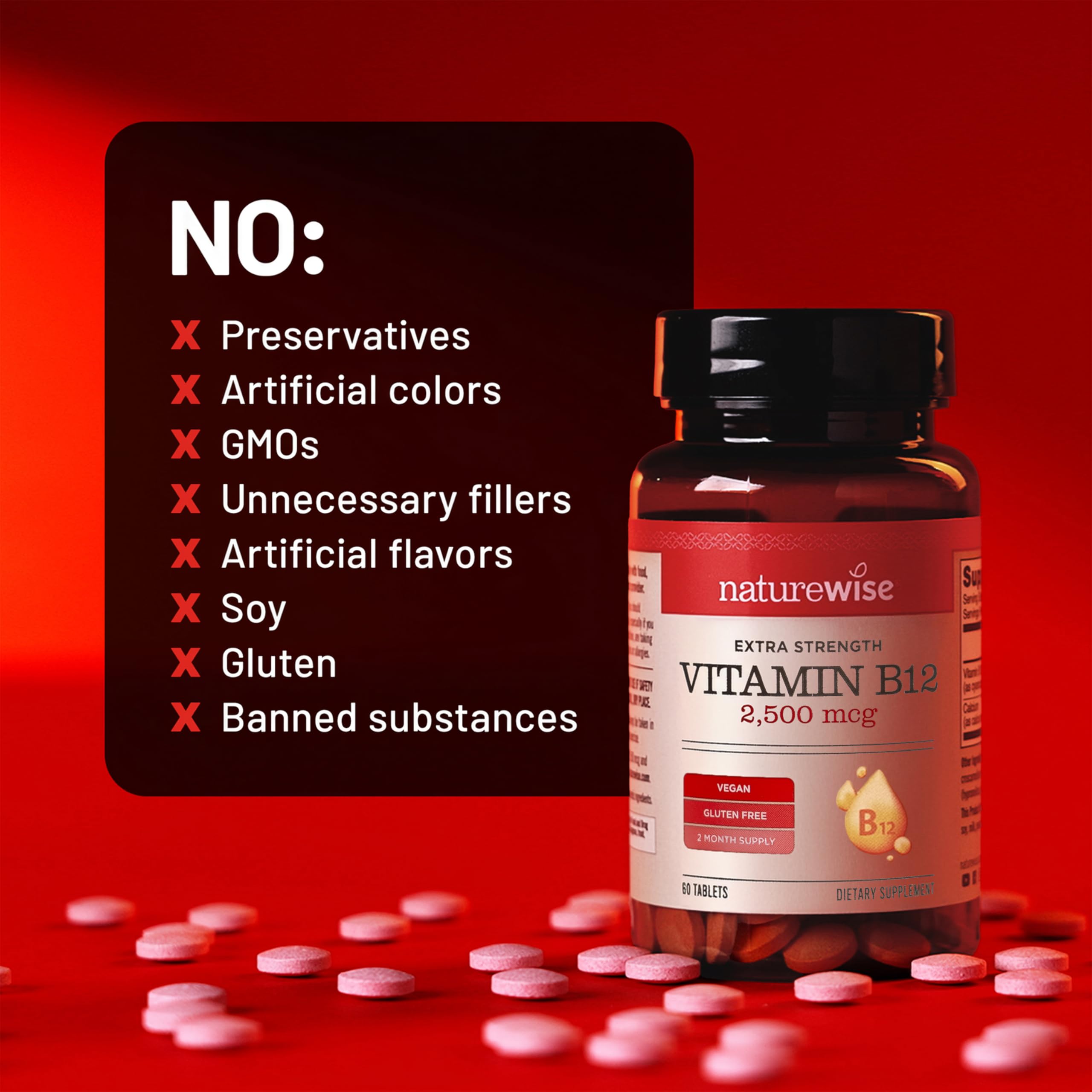 NatureWise Vitamin B12 2500mcg Supplement, Energy Support, 60 Vegan Tablets — Amazon image 10