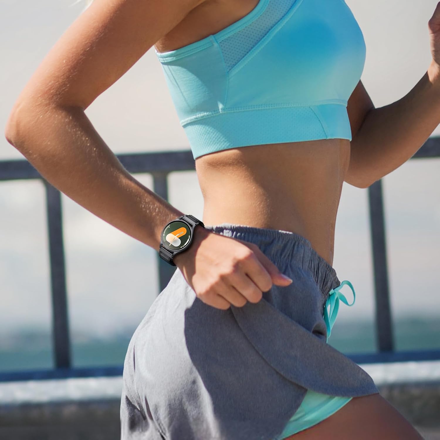 Elastic Nylon 20mm Watch Band Compatible with Samsung Galaxy Watch 7 6 5 4 40mm 44mm/Galaxy Watch 6 Classic Bands 43 47mm for Women Men, 20 mm Quick Release Watch Bands for Samsung Galaxy Active 2 - Image 7