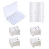 Peirich Embroidery Floss Organizer Box - 24 Compartments with 100 Hard Floss Bobbins and 459 Color Number Stickers