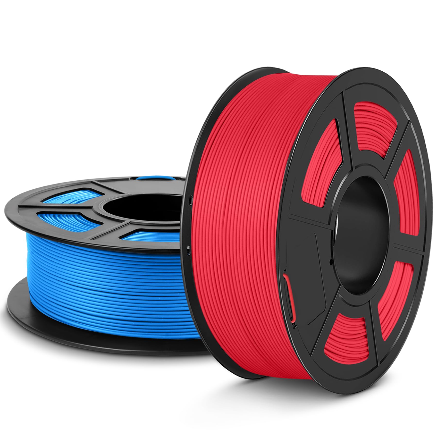 SUNLU Filamento PLA Matte 1.75 mm, Filamento per Stampante 3D con Superficie Opaca, Neatly Wound Filamento, Facile da Usare, 2kg Filamento PLA per Stampanti FDM 3D, Blu+Rosso