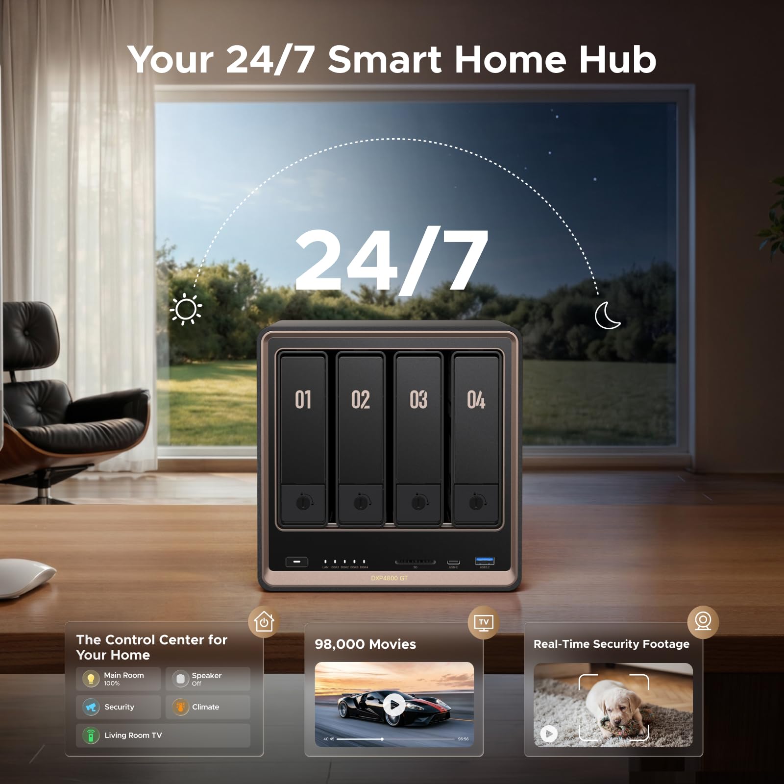 Amazon.co.jp: UGREEN NAS DXP4800 GT US3000無停電電源 UPS装置付属 4