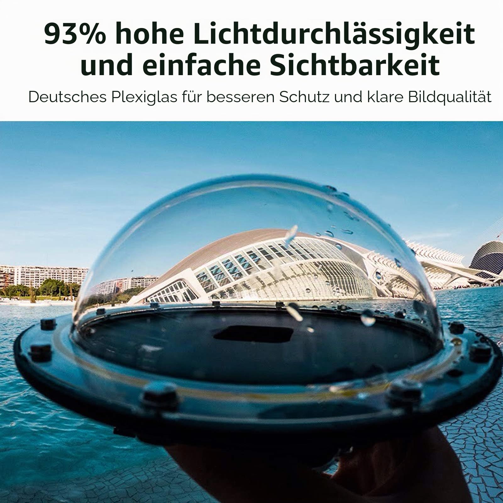 TELESIN Dome Port für GoPro Hero 13 Hero 12 Hero 11 Hero 10 Hero 9 Black, wasserdichte Schutzhülle mit schwimmendem Griff, kompatibel mit Go Pro Hero 13/12/11/10/9 Black