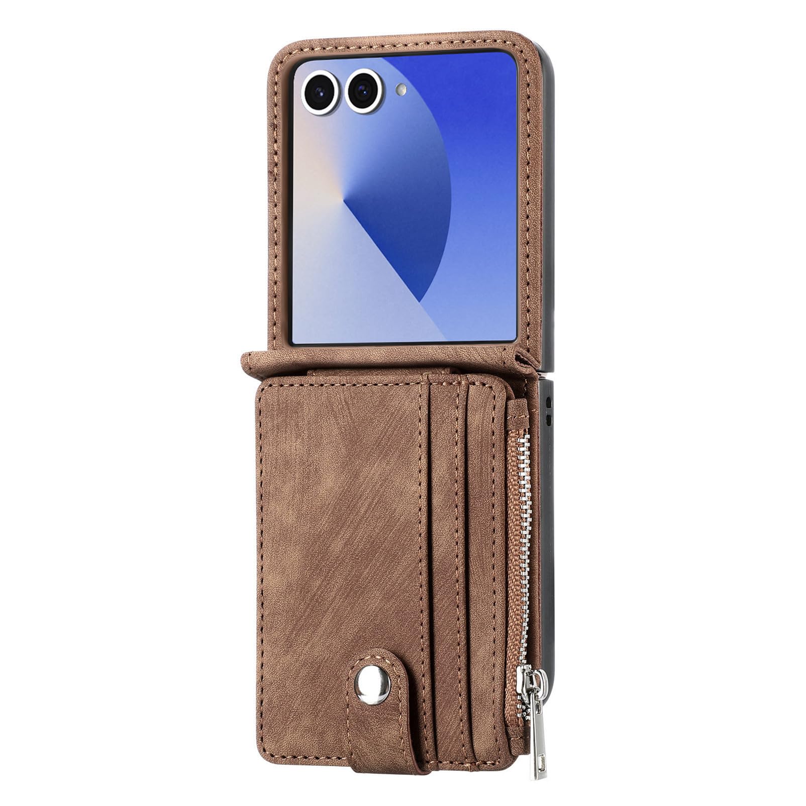 Skórzane etui do Samsung Galaxy Z Flip 8, odpinany zamek błyskawiczny