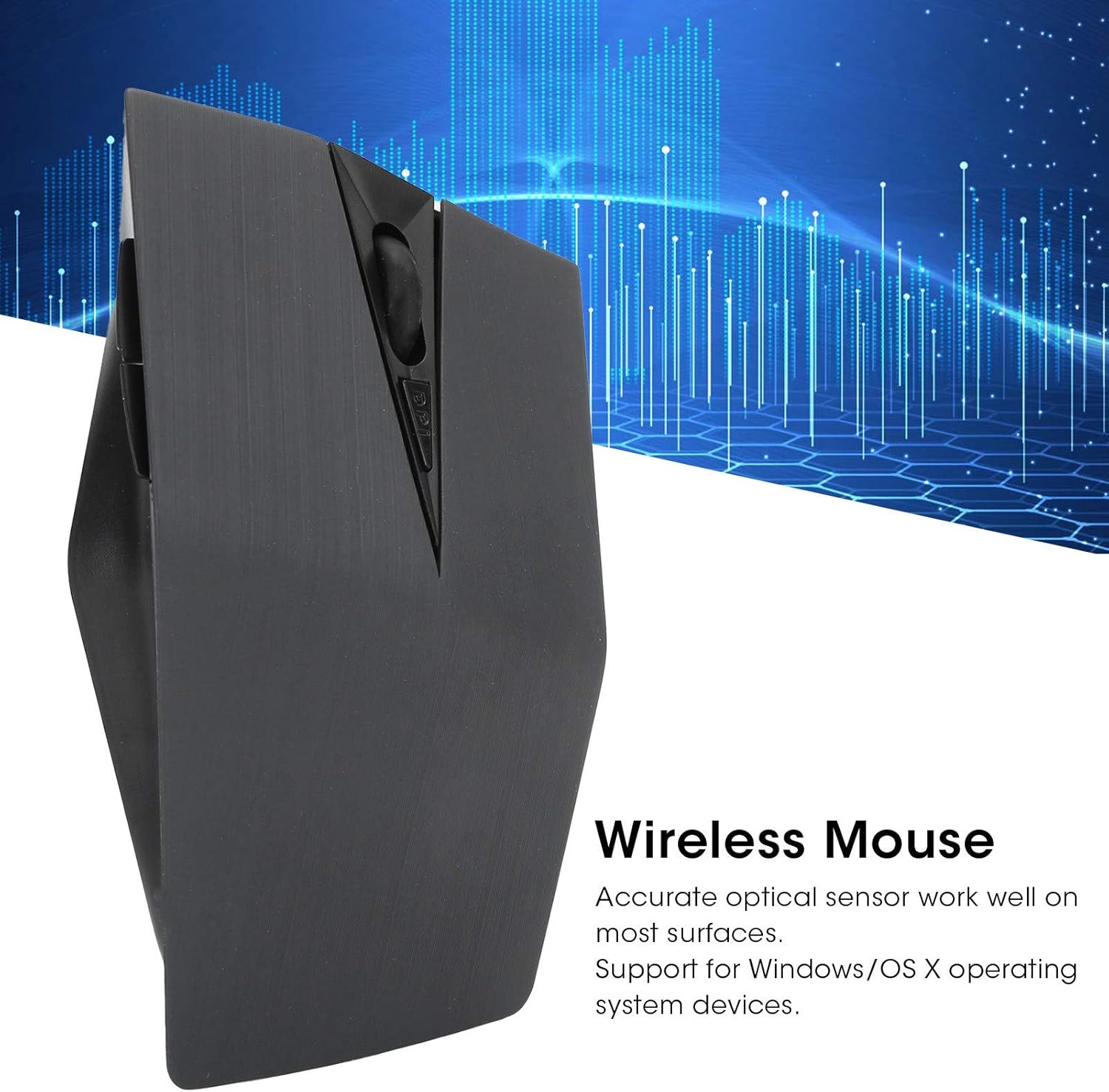 Hilitand Mouse, 2.4GHz Nano Optical Mouse Gaming Mouse Invisible Design Computer Mouse Ergonomic Slim Cordless Mouse for Laptop, Computer, PC