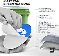 Vista 3 de Adhesivo de vinilo para reciclaje y basura, 3 pulgadas (paquete de 4) autoadhesivo de vinilo laminado, resistente al agua para interiores y negro