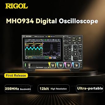 RIGOL MHO934 Digital Oscilloscope,350MHz,4GSa/s,12-bit,4+16 Ch,Wi-Fi & Bluetooth,Type-C Power,Optional AFG,Ultra-Portable