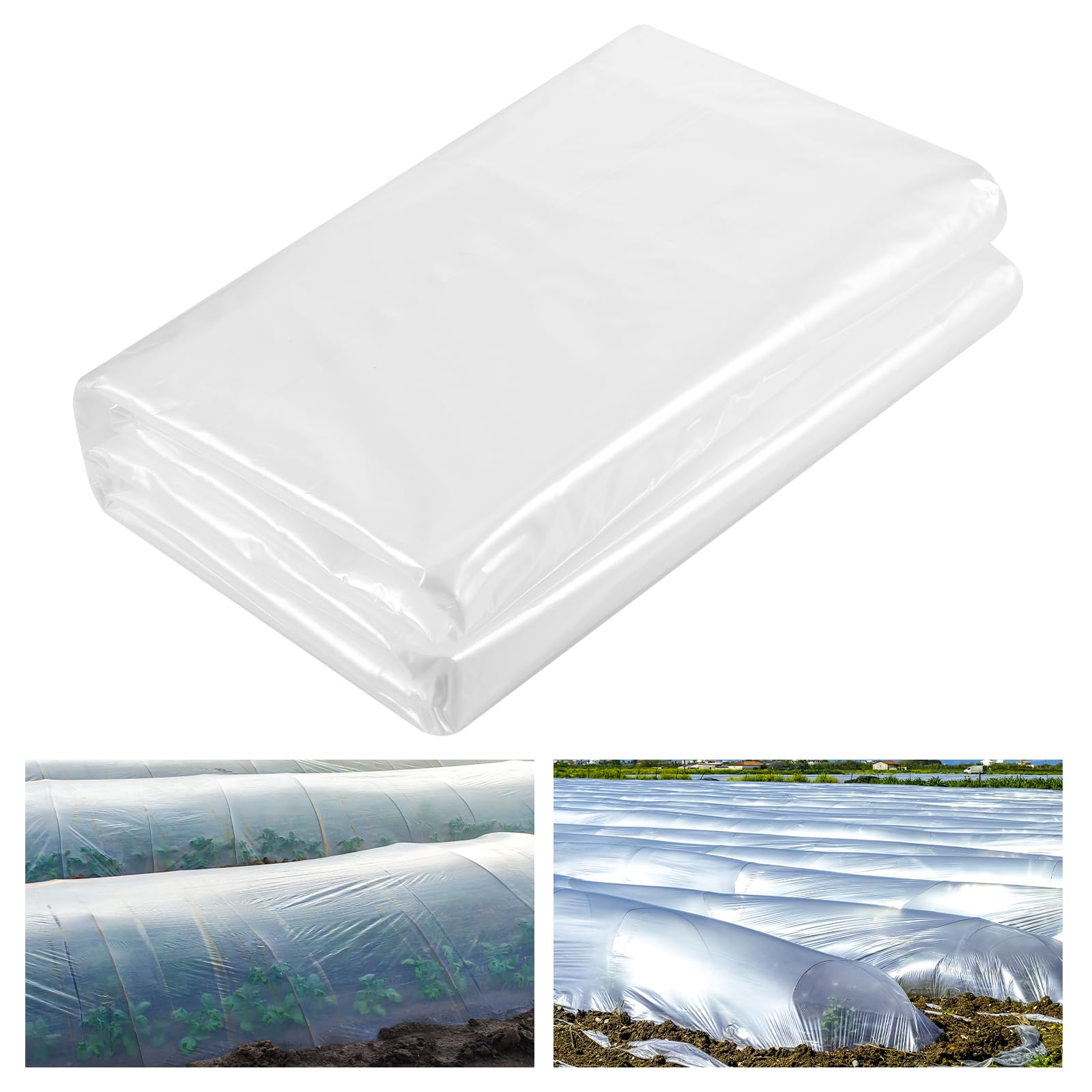 Zocipro 2m x 10m Heavy Duty Clear Polythene Sheeting, Thick Waterproof Dust Sheet, Ideal for Garden Greenhouse