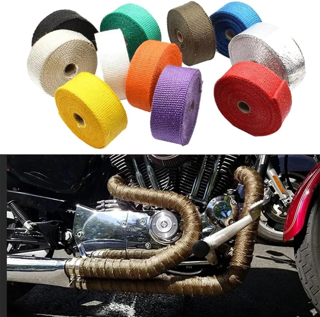Fiberglass 5M Exhaust Heat Wrap Roll for Motorcycle Heat Tape Heat Wrap