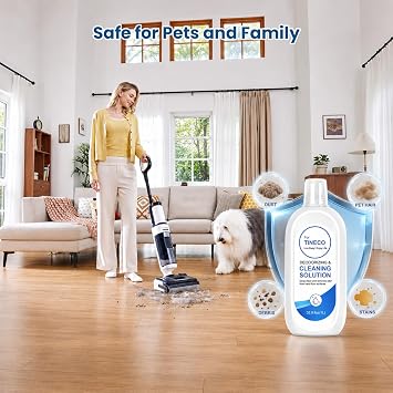 1L (33.8 OZ) Floor Cleaning Solution Compatible with Tineco Wet/Dry Vacuum | iFLOOR, i5/i6 Stretch & FLOOR ONE S5/S6/S7/S9 Artist & S6/S7/S9 Master & Breeze Series, Streak-Free & Pet Safe