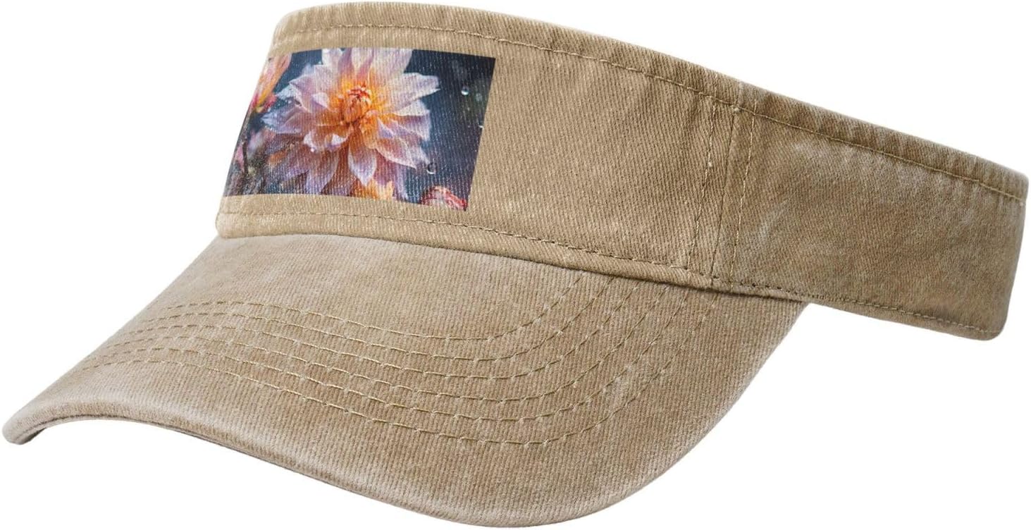 Flowers Leaves Print Sport Sun Visor Hats Cotton Ball Caps Empty Top Baseball Sun Cap for Men Women