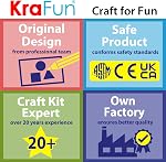 KRAFUN Kit de couture débutant pour les enfants Âge 5+, 7 DIY Projets en feutre : poupées, oreillers & Sacs. Aiguille plastique sûre, tissu pré-punché & mode d'emploi