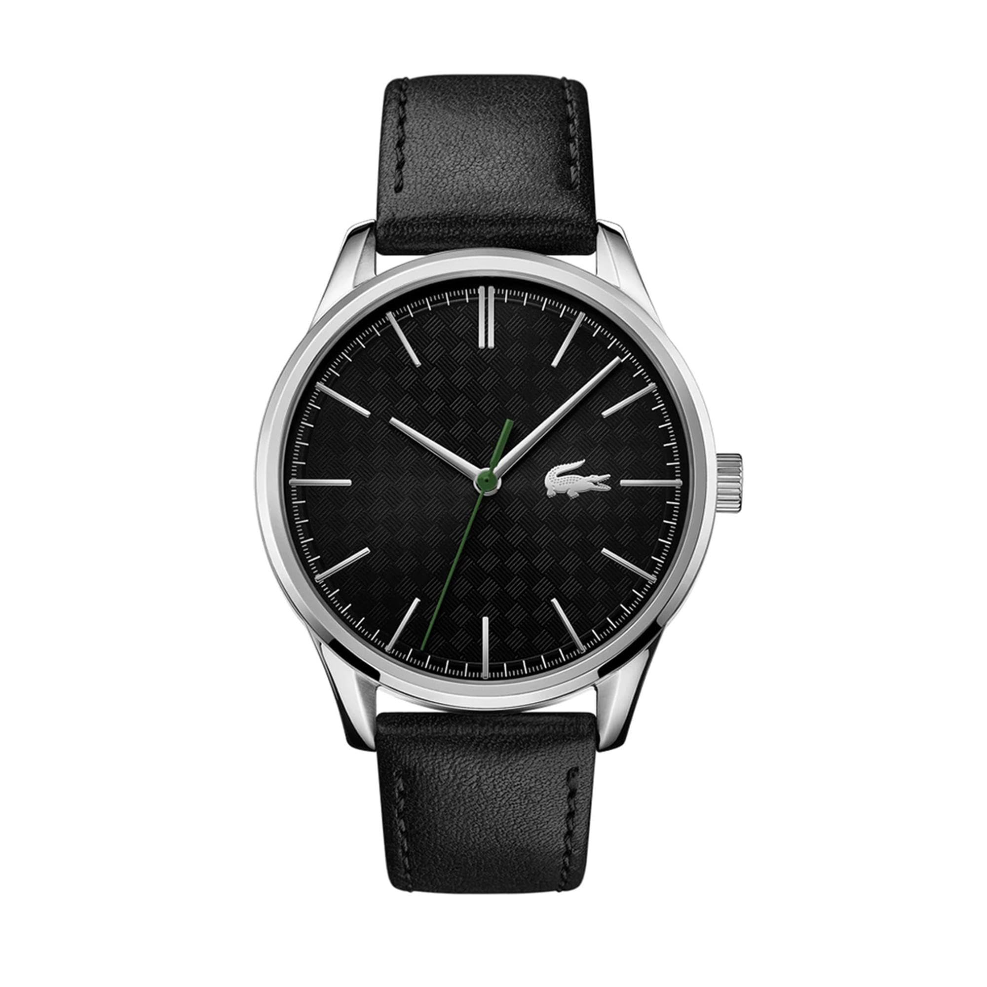 Lacoste Analogue Quartz Watch for Men Vienna Collection with Black Leather Strap - 2011047