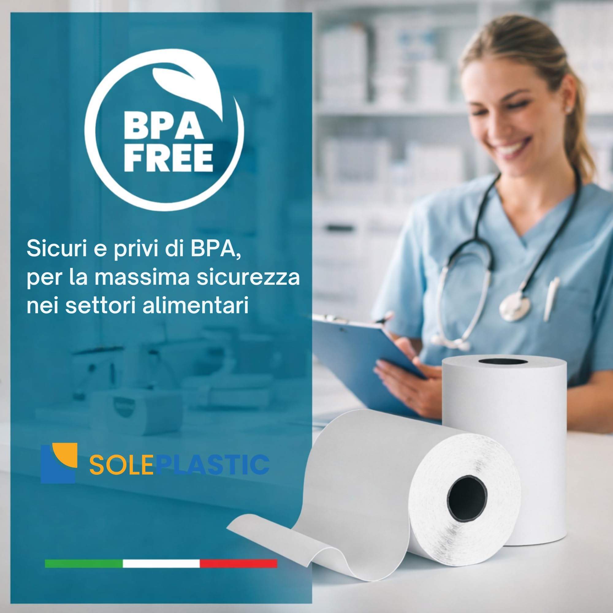 50 Rotoli POS Carta Termica (80 mm x 80 mt) GARANTITI e PROFESSIONALI - Anima da 12 mm - BPA Free 55 g per Registratore di Cassa, Calcolatrici e POS - Stampa Nitida e Duratura