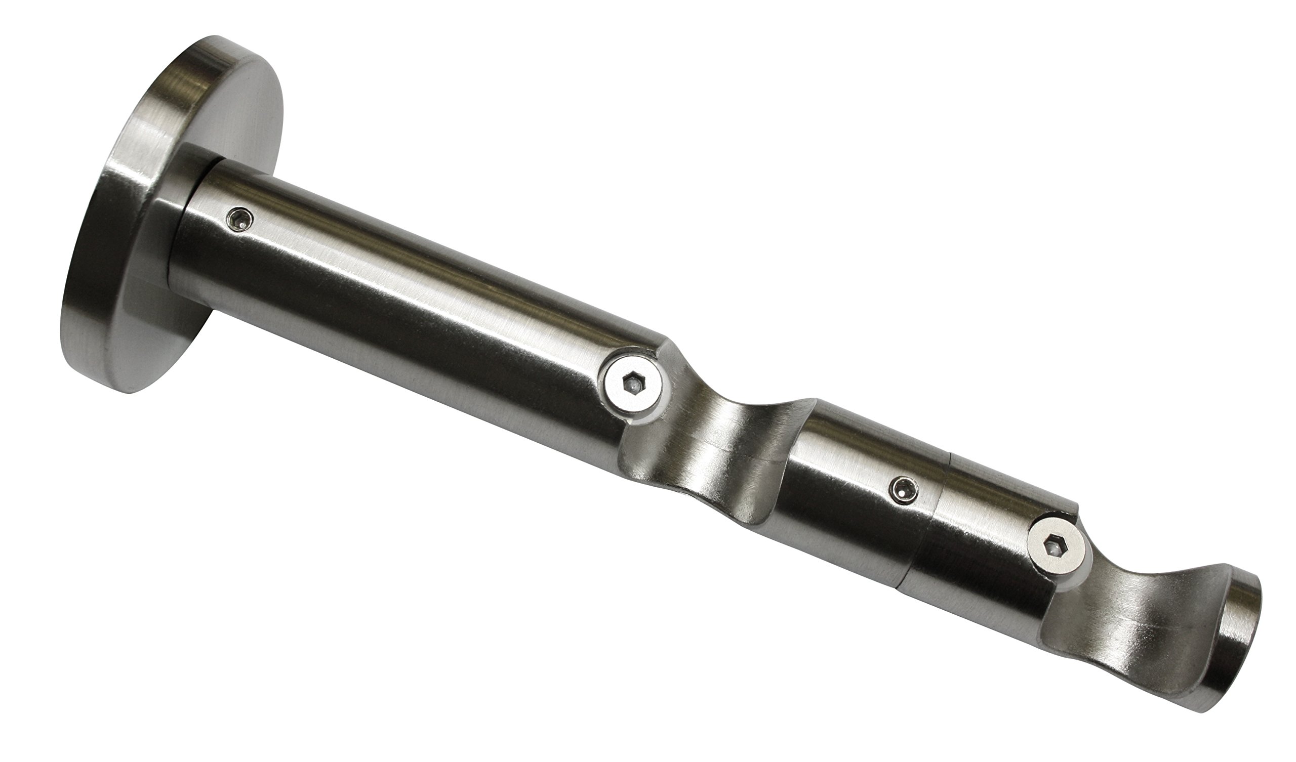 GARDINIA Podwójny wspornik z metalową płytą montażową do karniszy, 2 tory, Otwarty, Wszystkie części montażowe w komplecie, Seria Chicago, Średnica 20 mm, Wygląd stali nierdzewnej