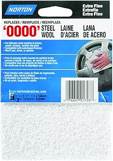 Norton 01726 Synthetic Steel Wool, White, 2-Pack, White, 4-3/8&quot x 5-1/2&quot
