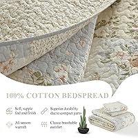 Vista 6 de DDUOXIN Colcha tamaño Queen extragrande (102 x 120 pulgadas), colcha acolchada reversible 100% algodón con 2 fundas de almohada, juego de colcha