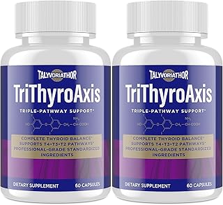 Thyroid Support Supplement for Women & Men – Professional T4, T3, T2 Triple-Pathway – Metabolism & Energy – with L-Tyrosine, Selenium, Ashwagandha – Standardized Herbs – 60 Capsules (2 Bottle)