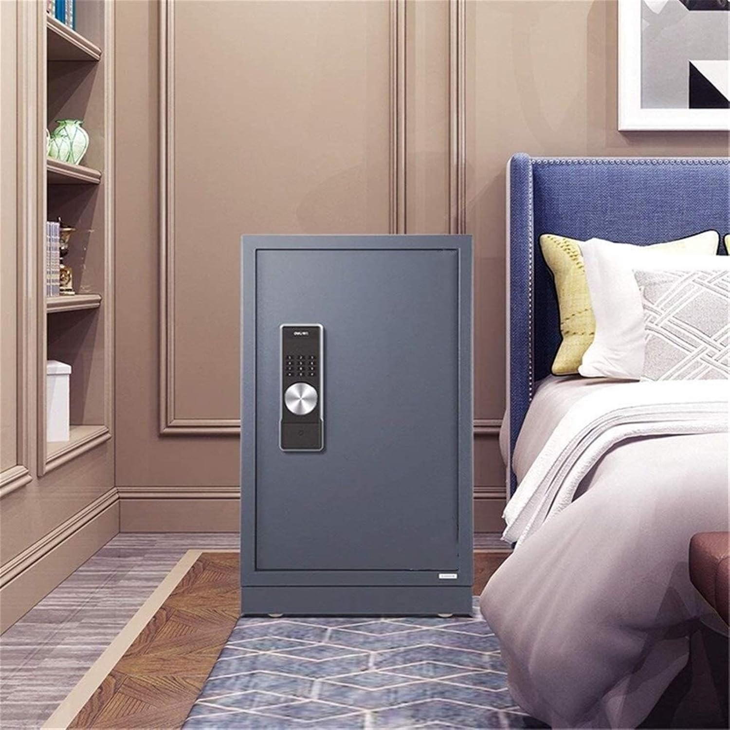 Home Small Value Digital Keypad Volume Wall or Floor Mounted Fingerprint High-end Secrecy Electronic Code Barb Lock (Color Gray Size : 80x48x40cm) Good Safe