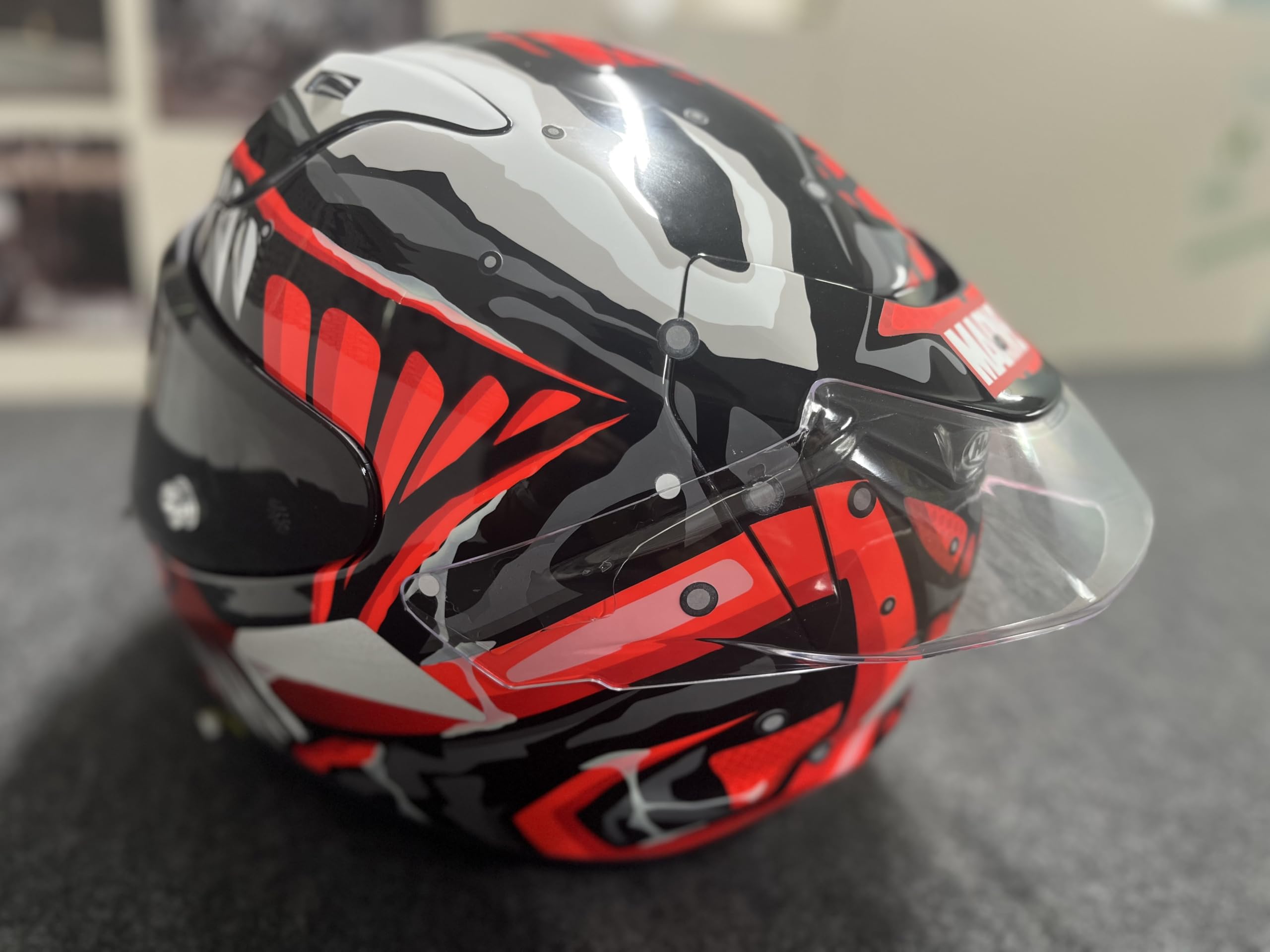 Motorcycle Heckverkleidung Helm Spoiler Koffer Visier Streifen für HJC RPHA 12 Helm Zubehör (Transparenz)