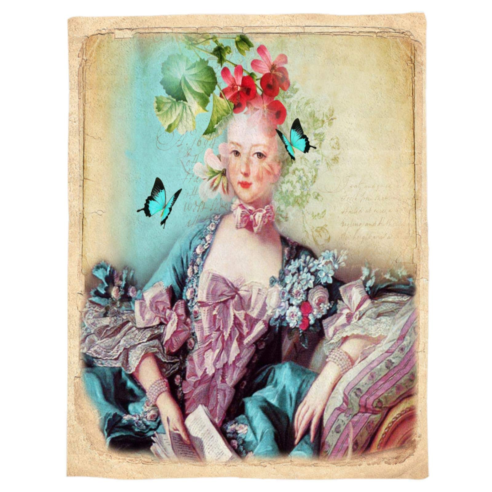 Cllym Throw Blanket Madame Butterfly Throw Blanket Warm Microfiber Blanket Blankets For Beds Home Decor