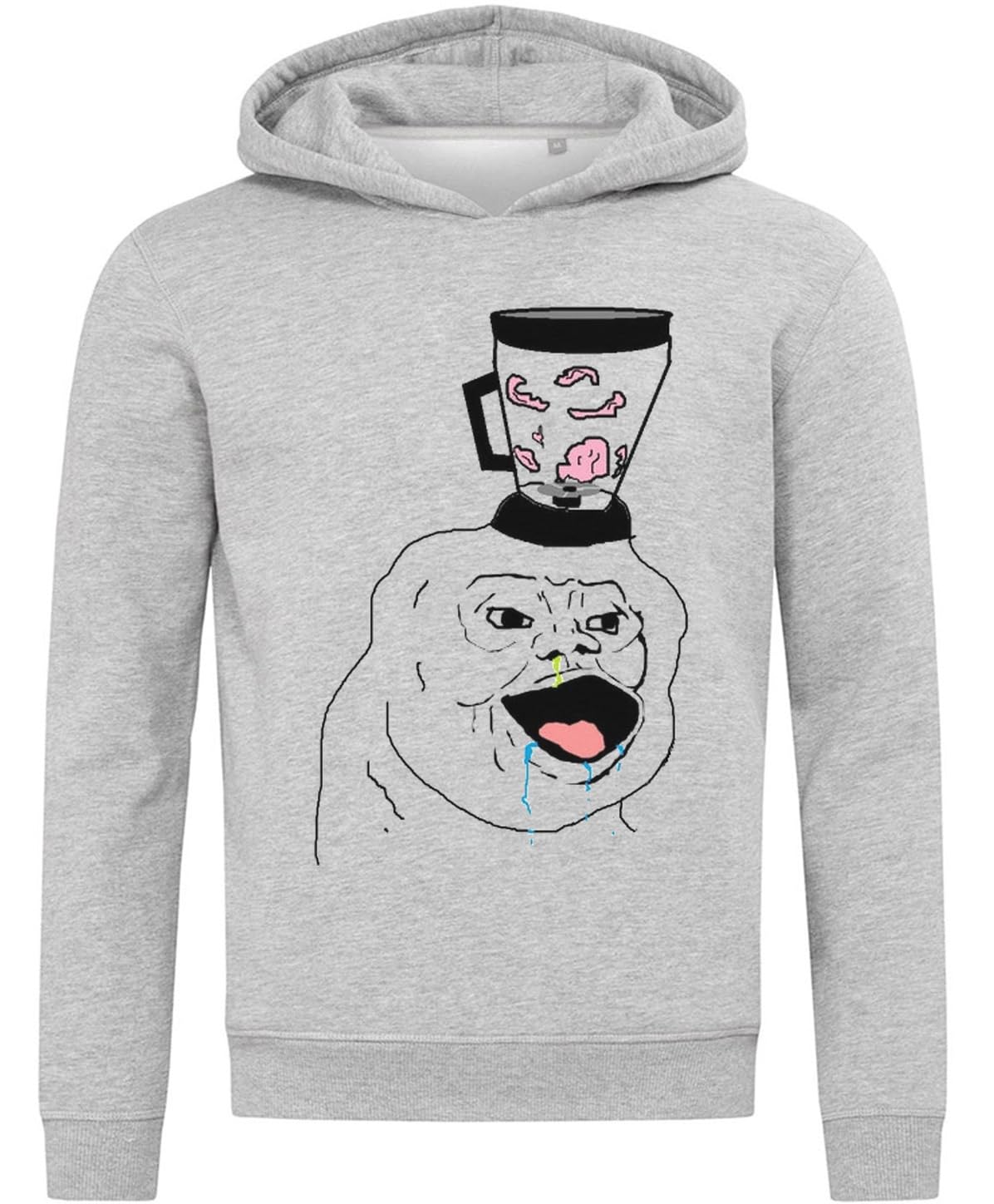 Wojak Meme zabawny blender głowa bluza z kapturem bluza z kapturem mieszanka bawełny szara