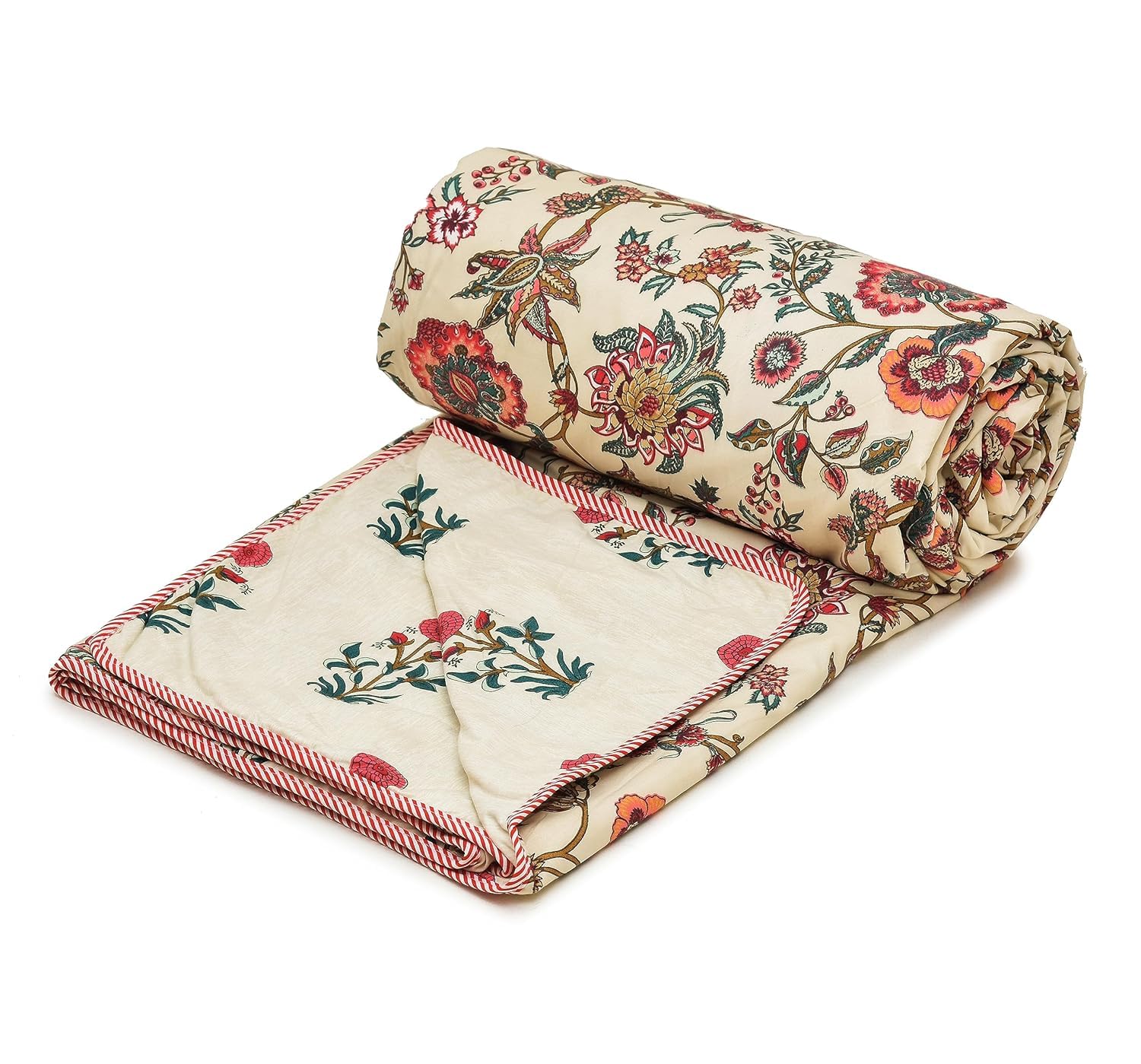 Reversible Double Bed Blanket/Duvet/Comforter/AC Dohar (Multicolor, Design 3)-image-11