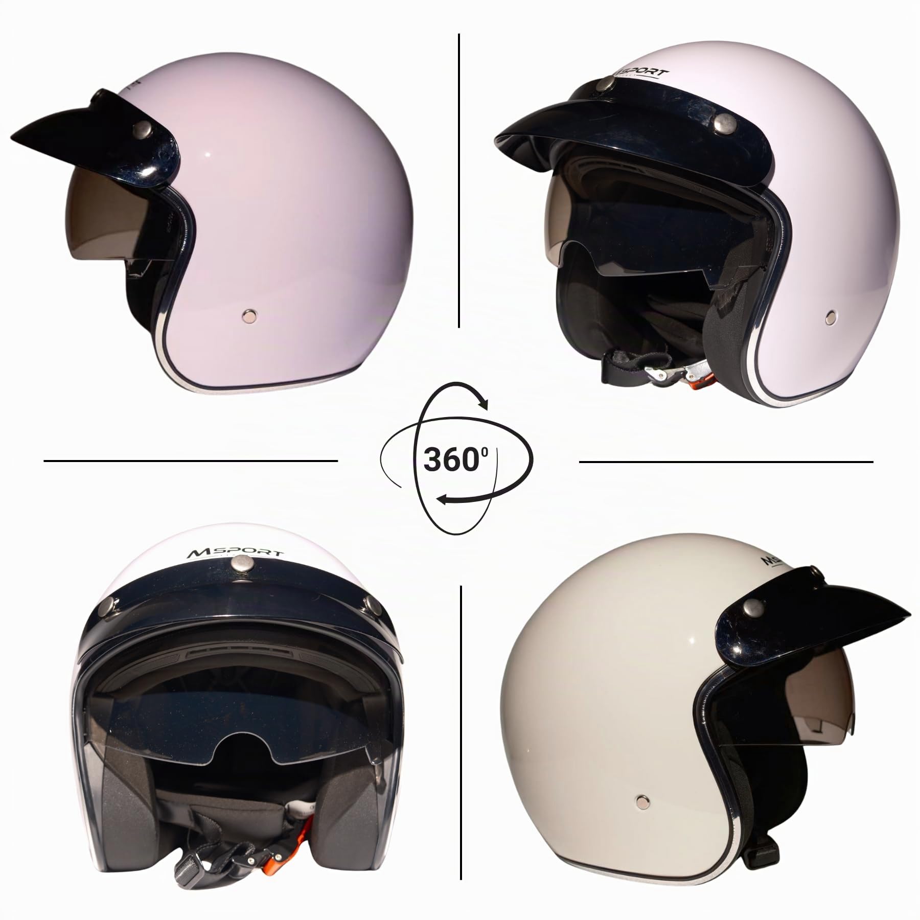 Casco Jet con visiera Casco motorino scooter Omologato ECE