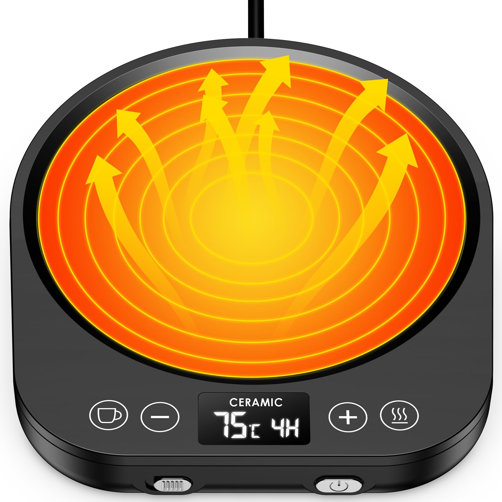 Accwork Calentador de Taza Café, Calentador de Bebidas Calienta Leche, Té con 3 Modos de Temperatura hasta 85℃ Apagado Automático, Calentador de Café para Oficina, Hogar