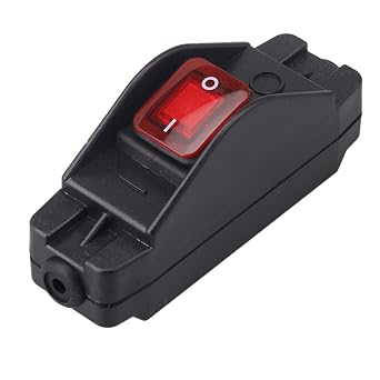 Yibuy IP65 16A 220V On/Off Inline Cord Switch, Black