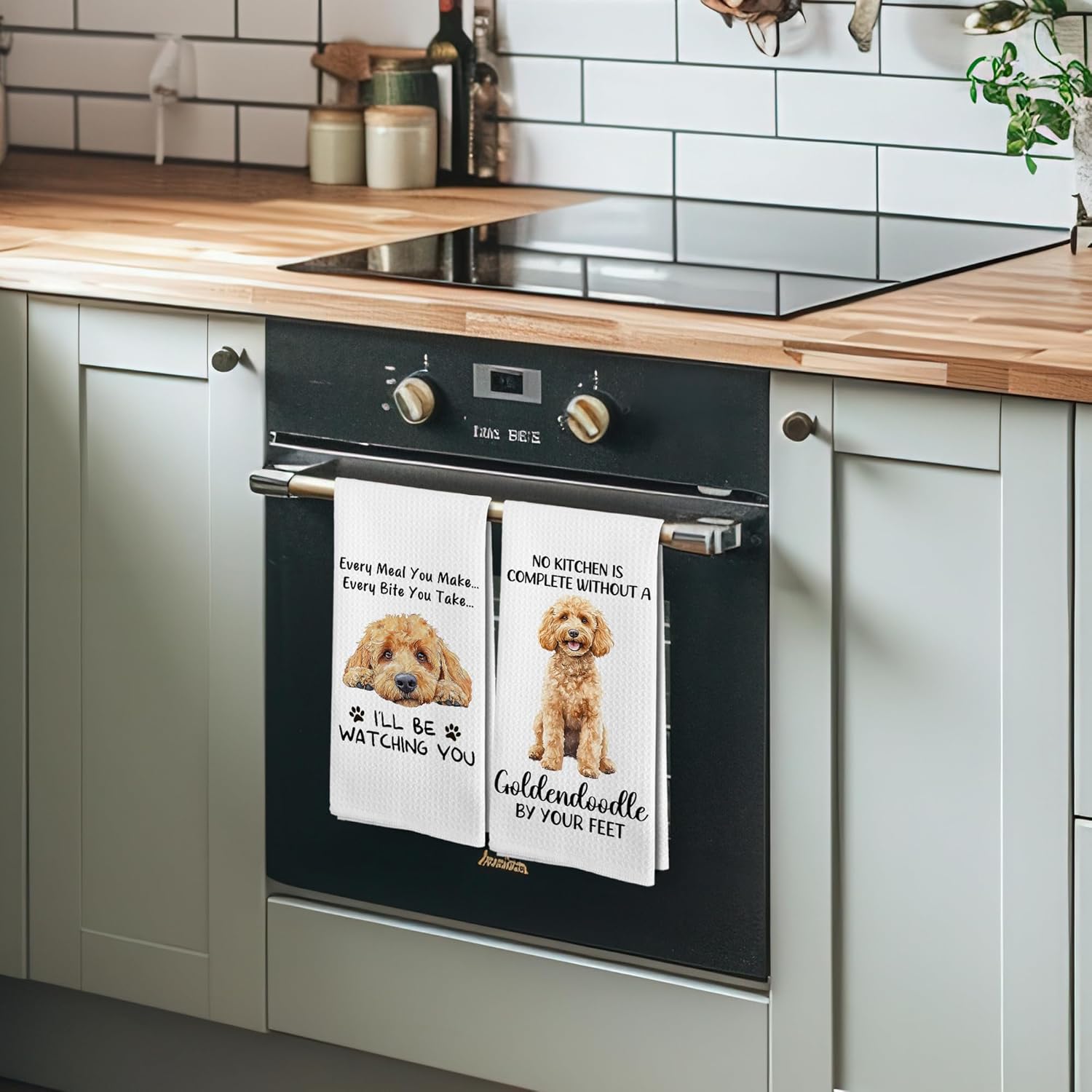 Funny Goldendoodle Golden Doodle Dog Gifts Kitchen Towels and Dishcloths for Women Men, Goldendoodle Must Have, Golden Doodle Dog Decor Dish Hand Tea Towels Sets of 2 for Kitchen, 16x24 Inch - Image 6