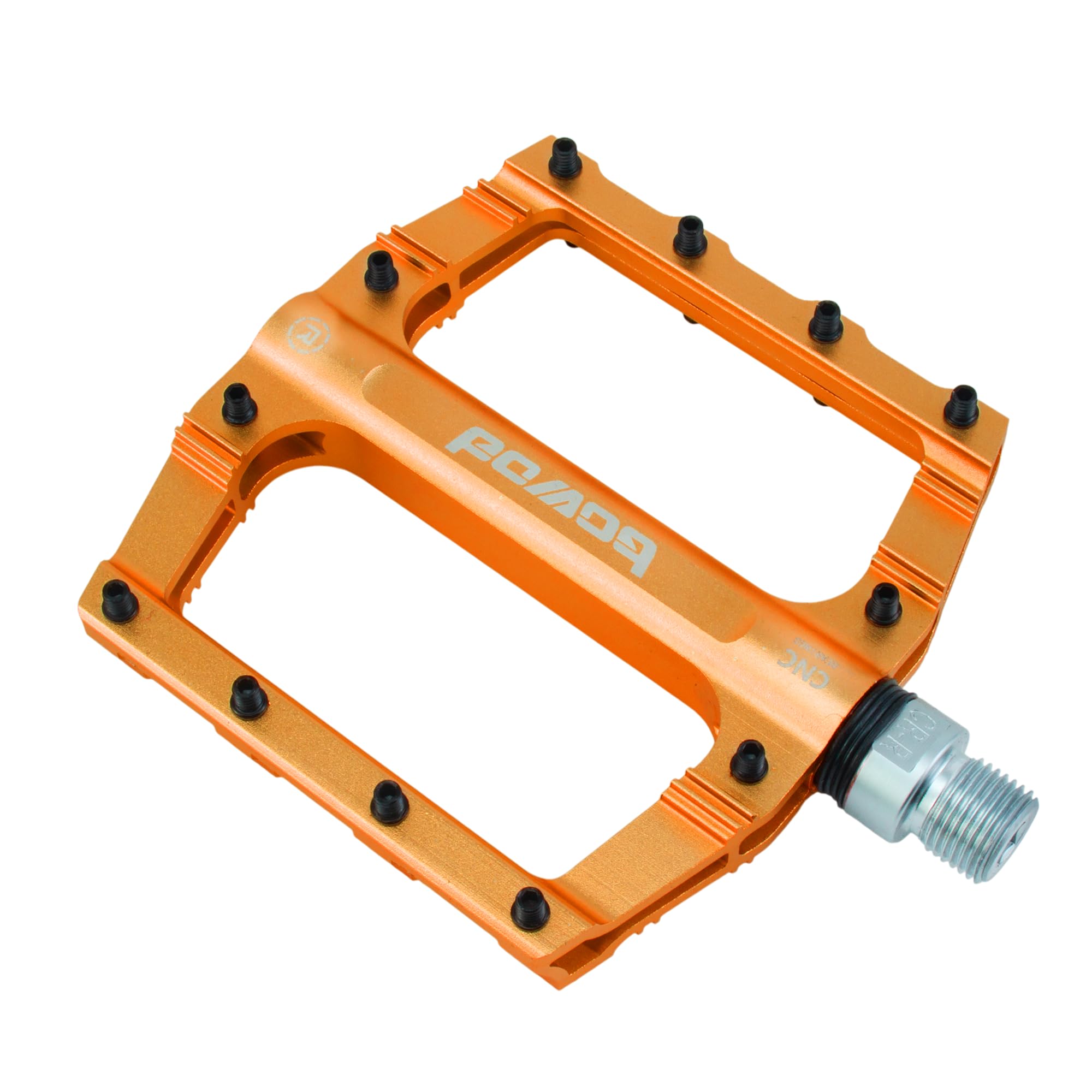 Lightweight Mountain Bike Pedals Aluminum Alloy Bicycle Platform Pedals for Road MTB 9/16" - Fits Most Adult Bikes & Mountain Bikes &MTB, Road Bikes and Slip-Resistant Design Orange — image 1